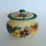 Biscottiera con tappo in ceramica: decoro Limoni
