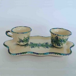 Servizio da Caffè in maiolica 2p. Decoro: Ghirlanda