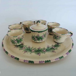 Servizio da Caffè in maiolica 6p. Decoro: Fiorellini